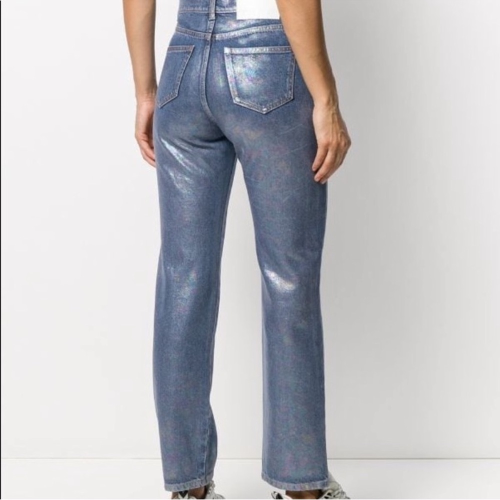 MSGM Blue Straight Leg High-Waisted Jeans - Picture 6 of 9